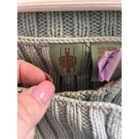 Anthropologie Light Blue Shawl Collar Double Button Cardigan Sweater sz L EUC - Picture 6 of 7